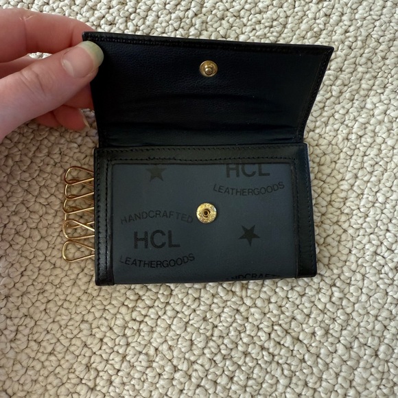 HCL Vintage Leather Trifold Monogram Kisslock Wallet Made In Germany - Picture 2 of 5